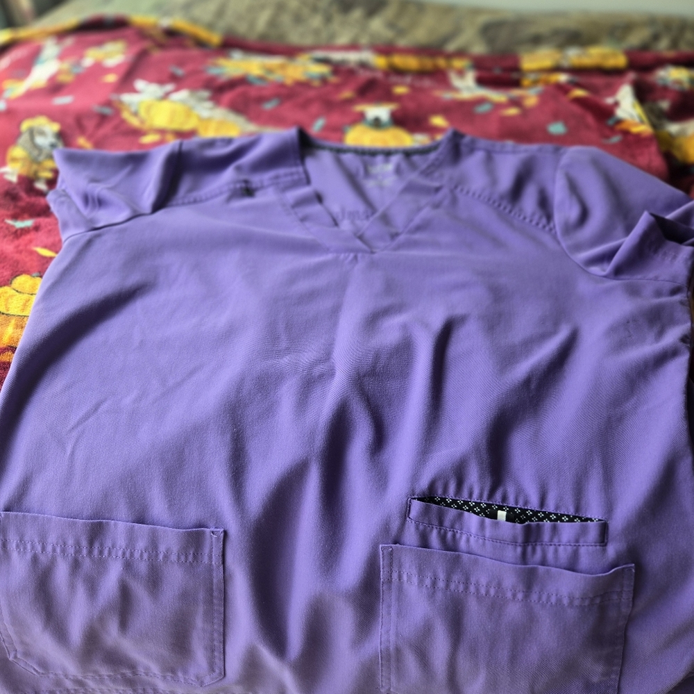 Koi Women's Purple Scrub Top
